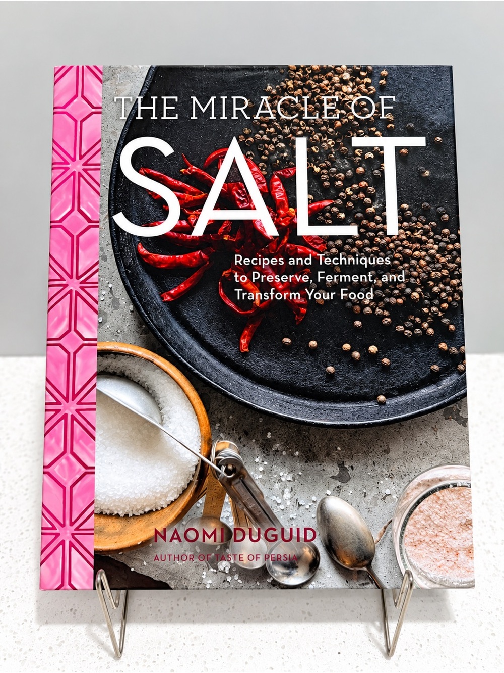The Miracle of Salt by Naomi Duguid — Pink Accent Hardcover Cookbook